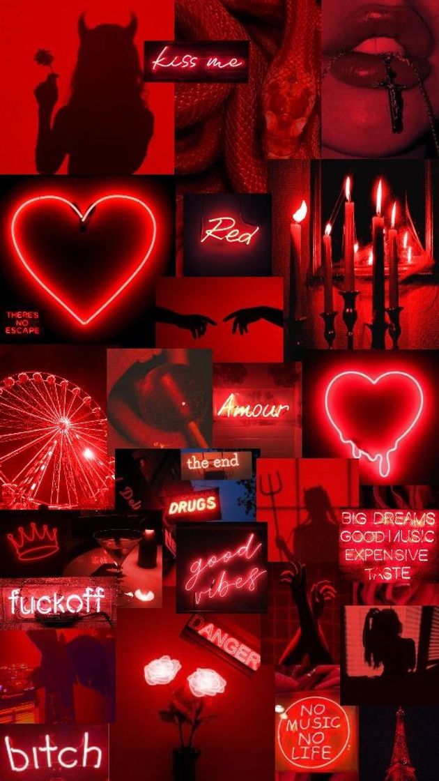 Fashion Wallpaper Vermelho Neon