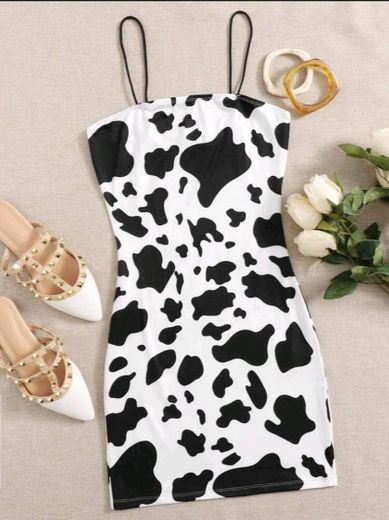 Vestido estampa vaca