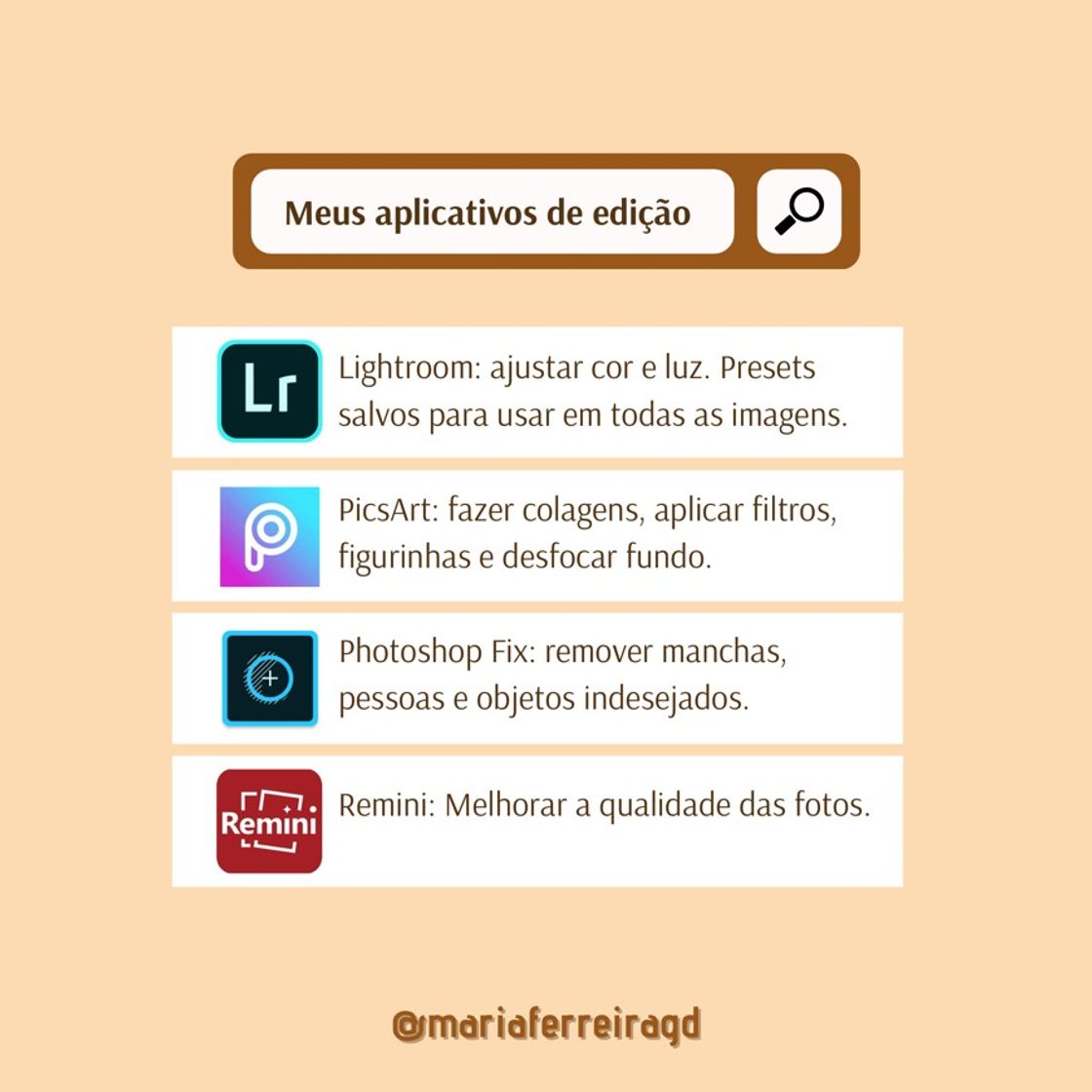 App Aplicativos de edição 