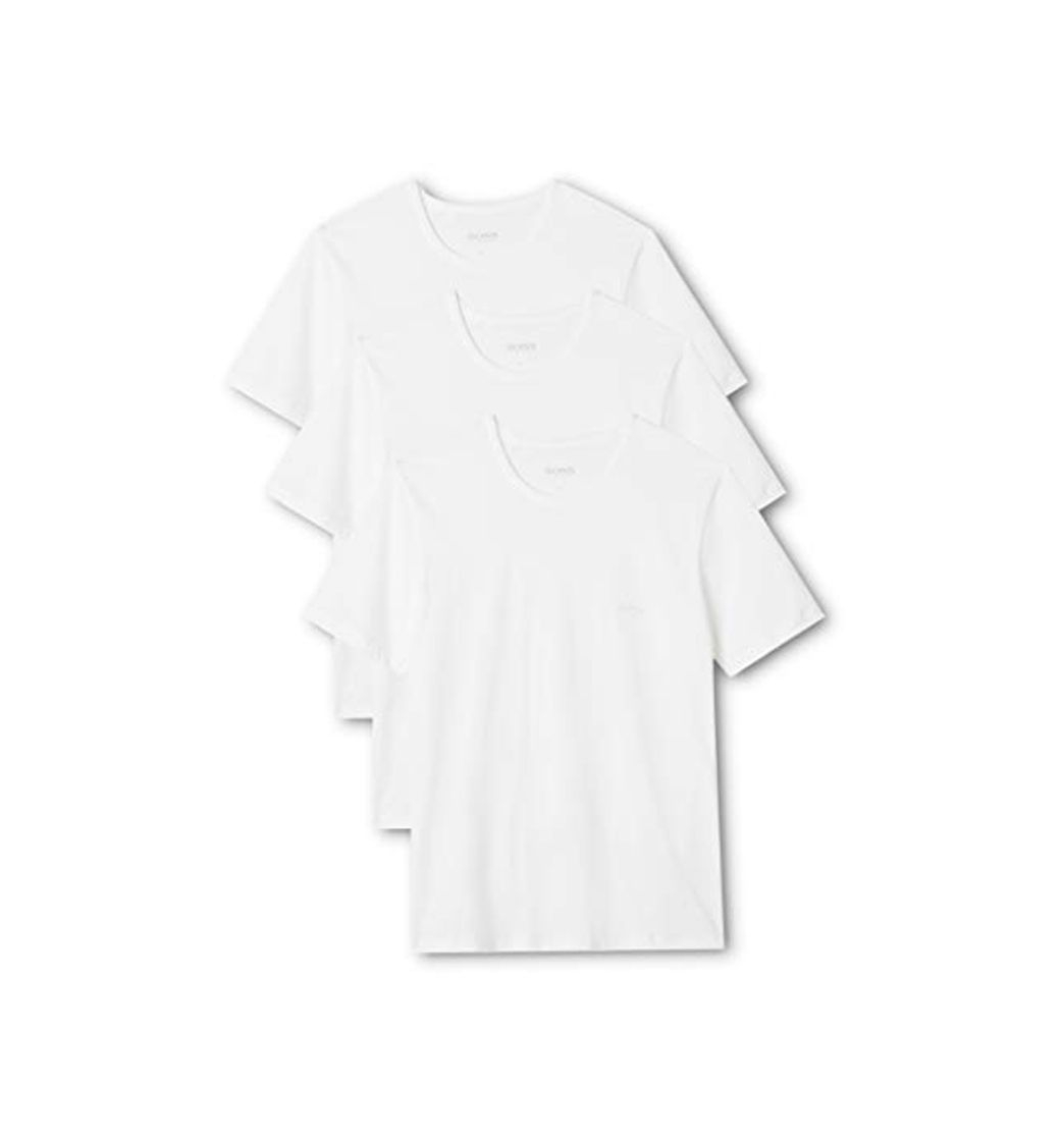 Moda BOSS T-Shirt RN 3p Co Camiseta para Hombre, Blanco