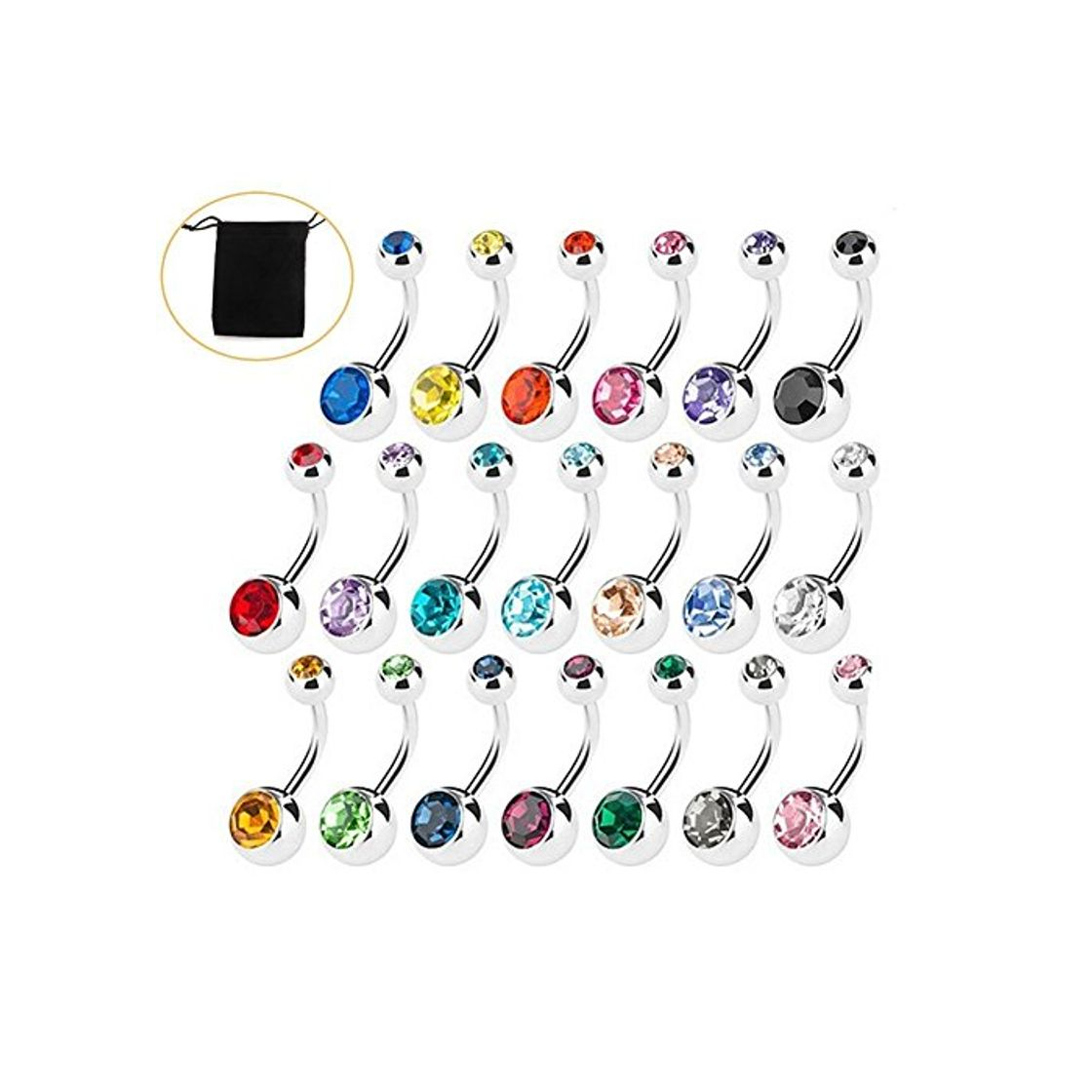 Product Amaza 20pcs piercing ombligo titanio brillante Joyería mujer