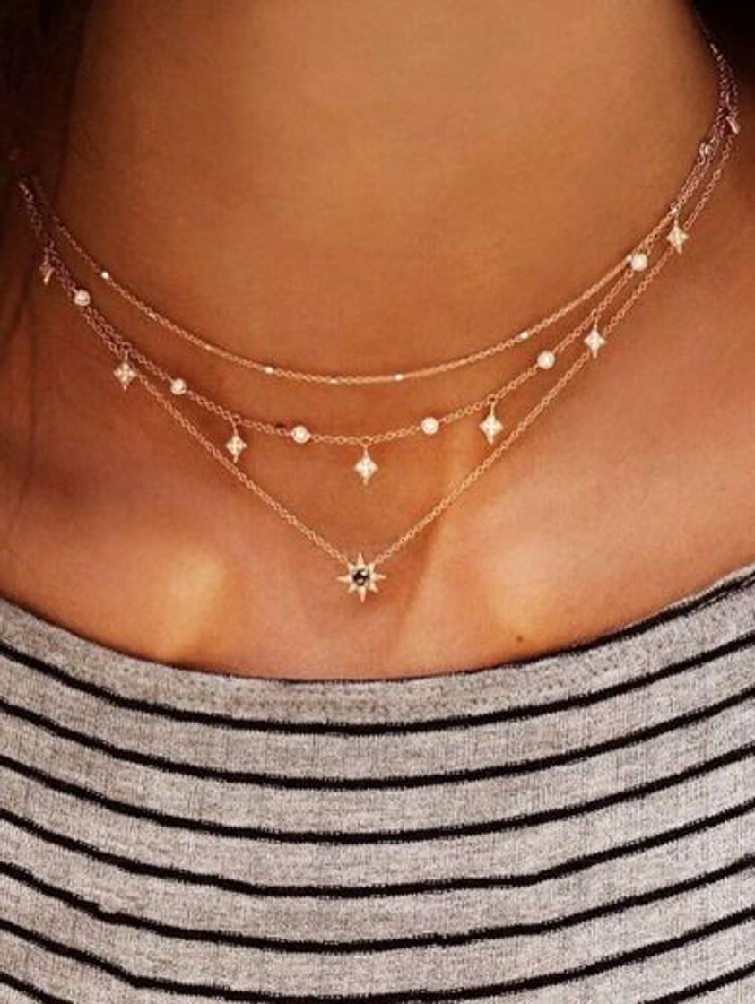 Moda Collar De Cadena A Capas Con Diseño De Estrella