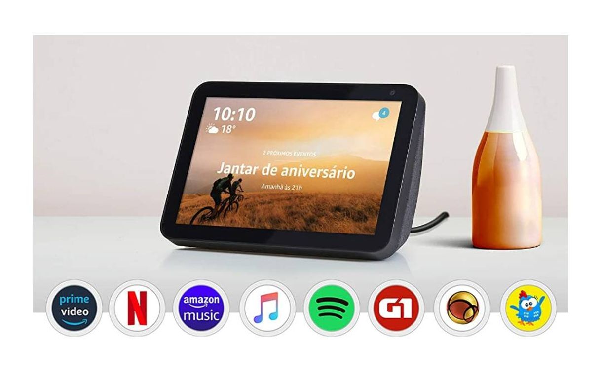 Moda Echo Show 8 - Smart Speaker com tela de 8" e Alexa - Cor Pre