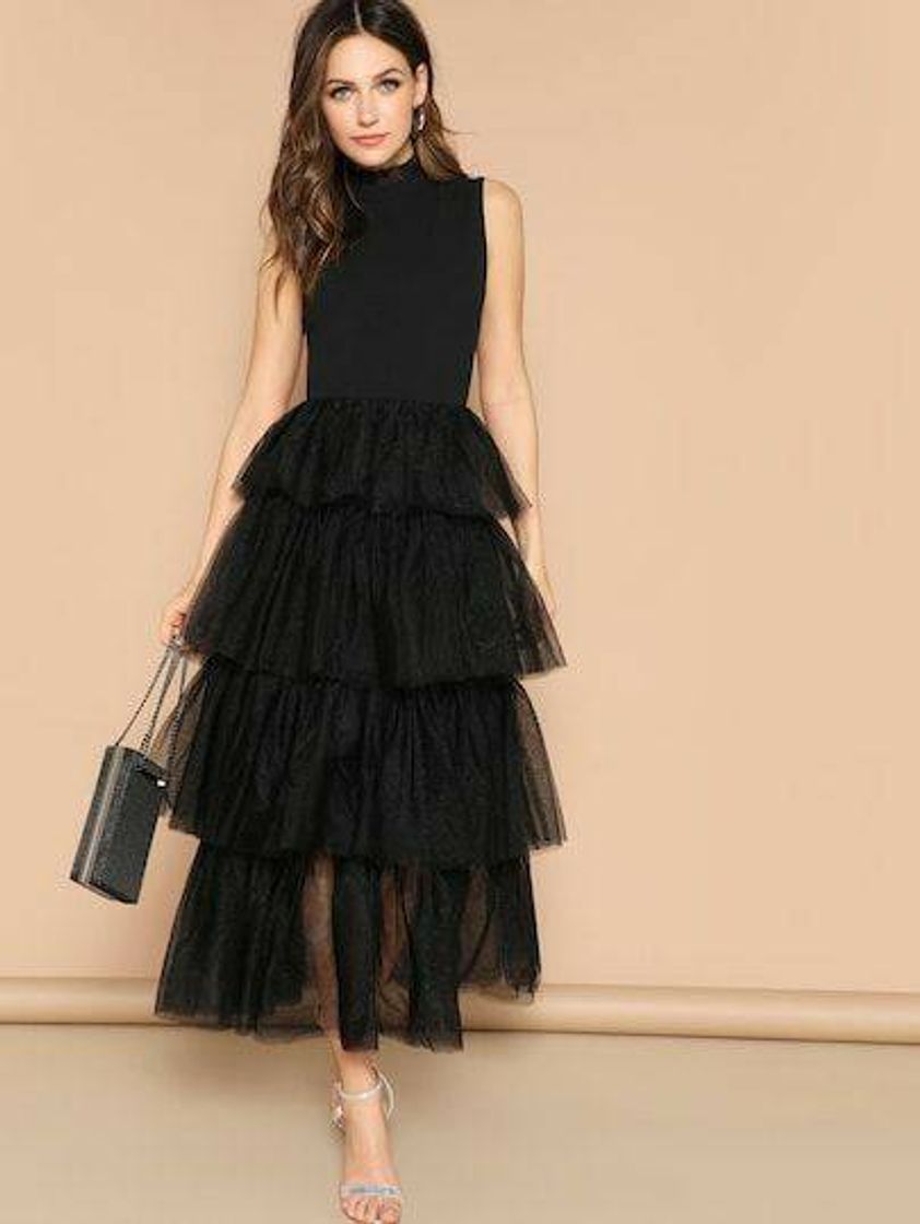 Moda Vestido midi social preto