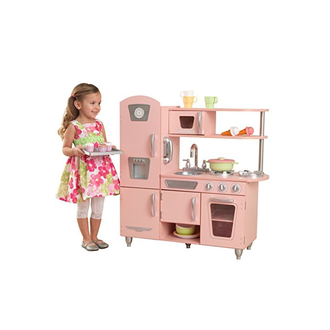 Social KidKraft 53179 Cocina de juguete con diseño Vintage de madera para niños