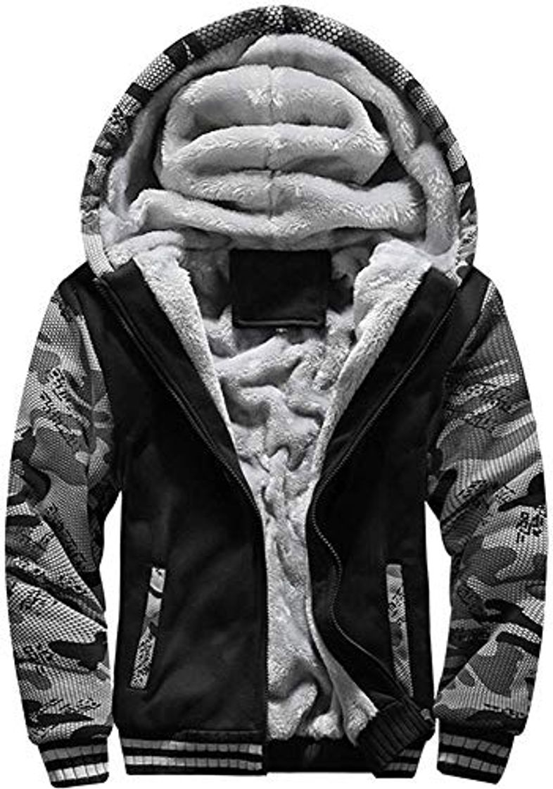 Social Hombre Sudadera con Capucha con Cremallera Completa Manga Larga Chaqueta con Forro