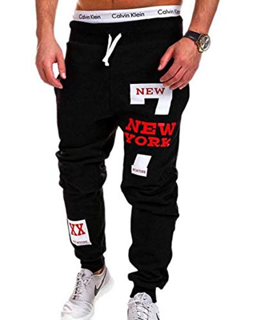 Fashion Shuangklei Men Letter Print Sweatpants Male Joggers  Loose Hip Pop Casual Trousers Track