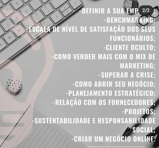 Serviços Administrativos e Consultoria empresarial.