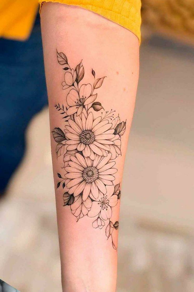 Fashion Tatuagem de flores