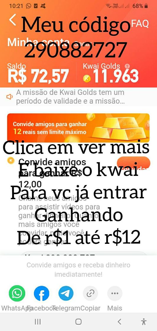 Fashion Kwai clica em ver mais e baixa o app para vc ganhar 