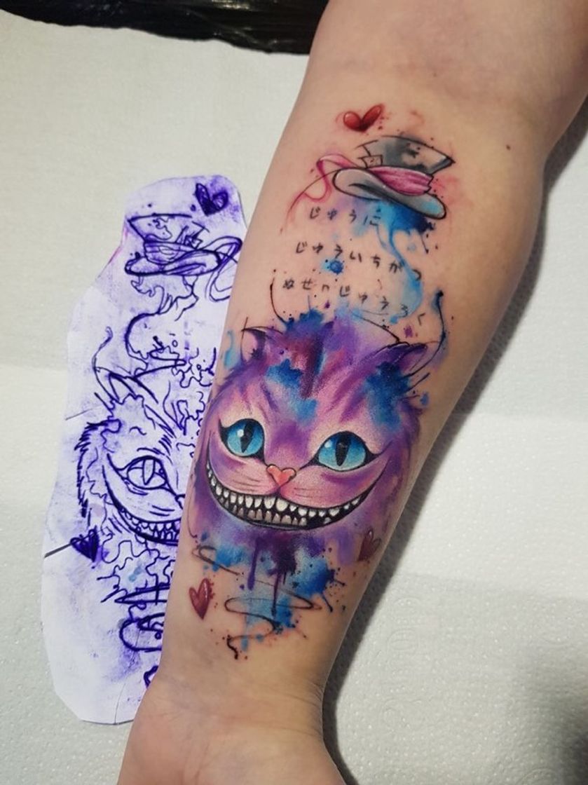 Moda Tatuagem do gato risonho