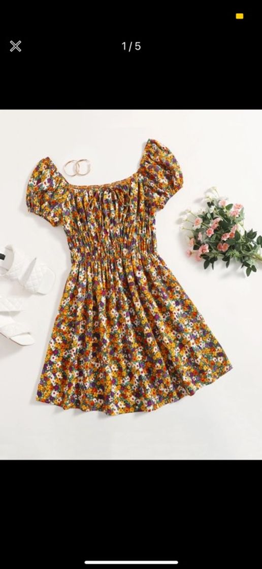 Social vestido de florzinha 