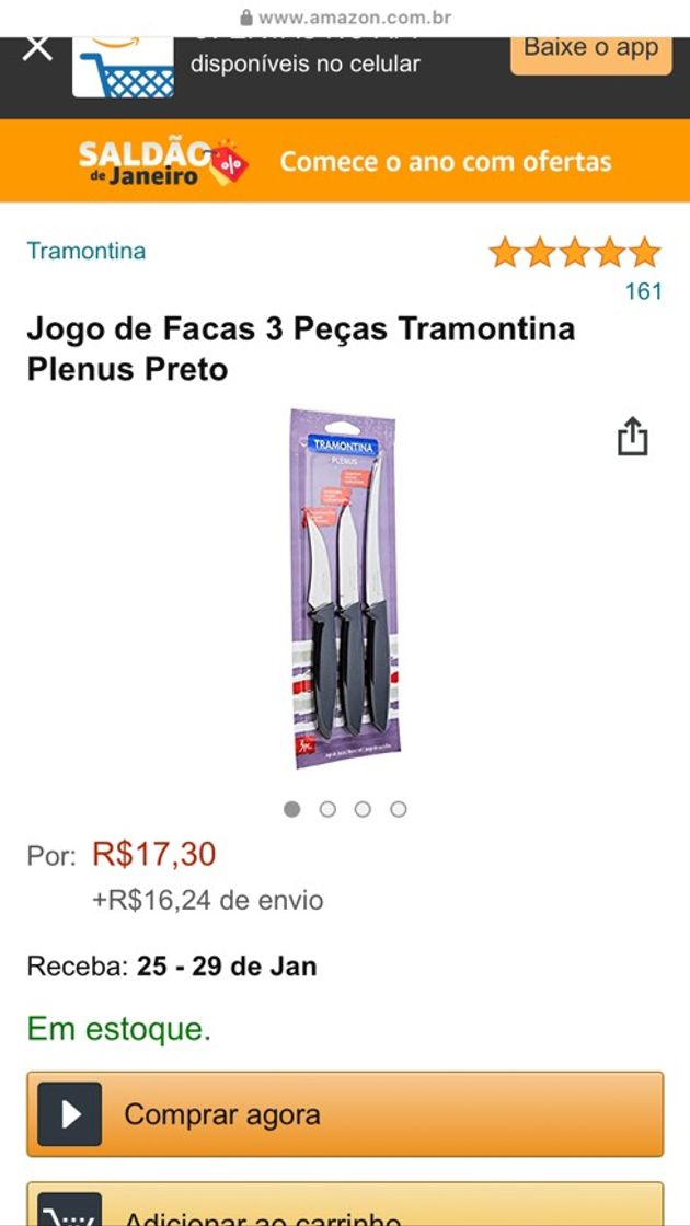 Moda Jogo de facas Tramontina 