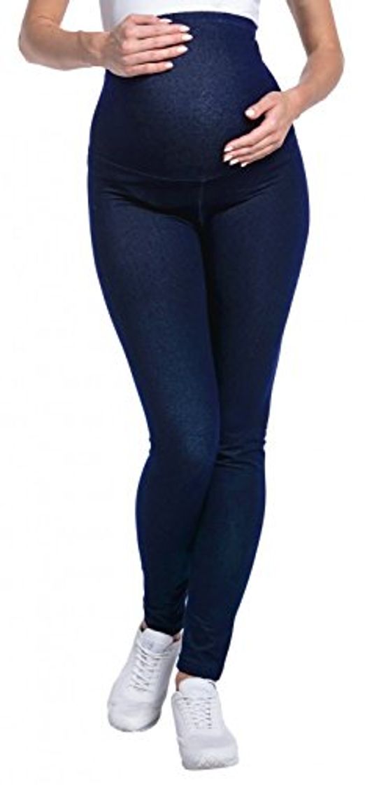 Moda Happy Mama. para Mujer Premama Leggings Banda Elástica Efecto Mezclilla. 948p