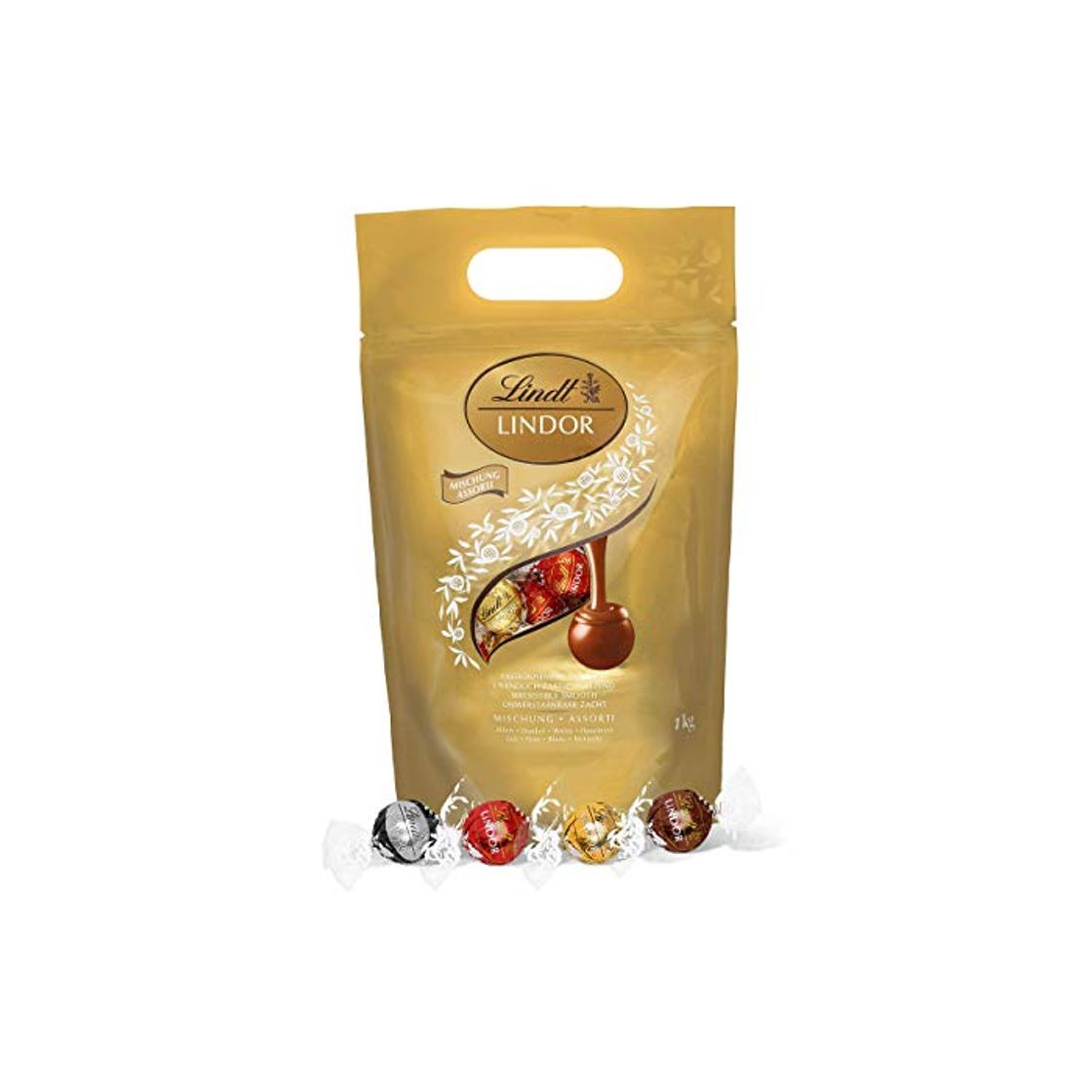 Product Lindt Lindor Bolsa Surtida 1Kg Bombones de Chocolate con Leche