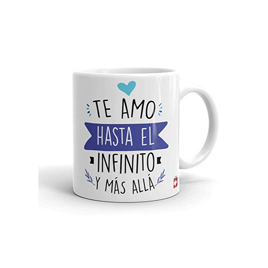 Social Kembilove Taza Desayuno para Parejas – Tazas Originales con Mensaje Te amo hasta el infinito y más allá color azul – Taza de Café y Té para Madres – Tazas de Regalo para el día de San Valentín