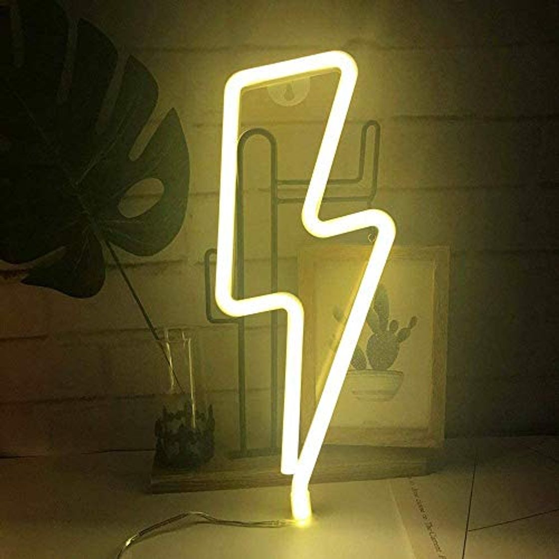 Social Luz de letrero de neón con forma de rayo LED