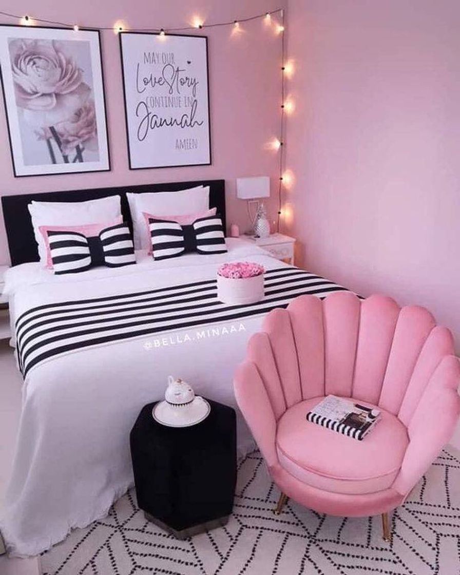 Fashion Quarto rosa e preto