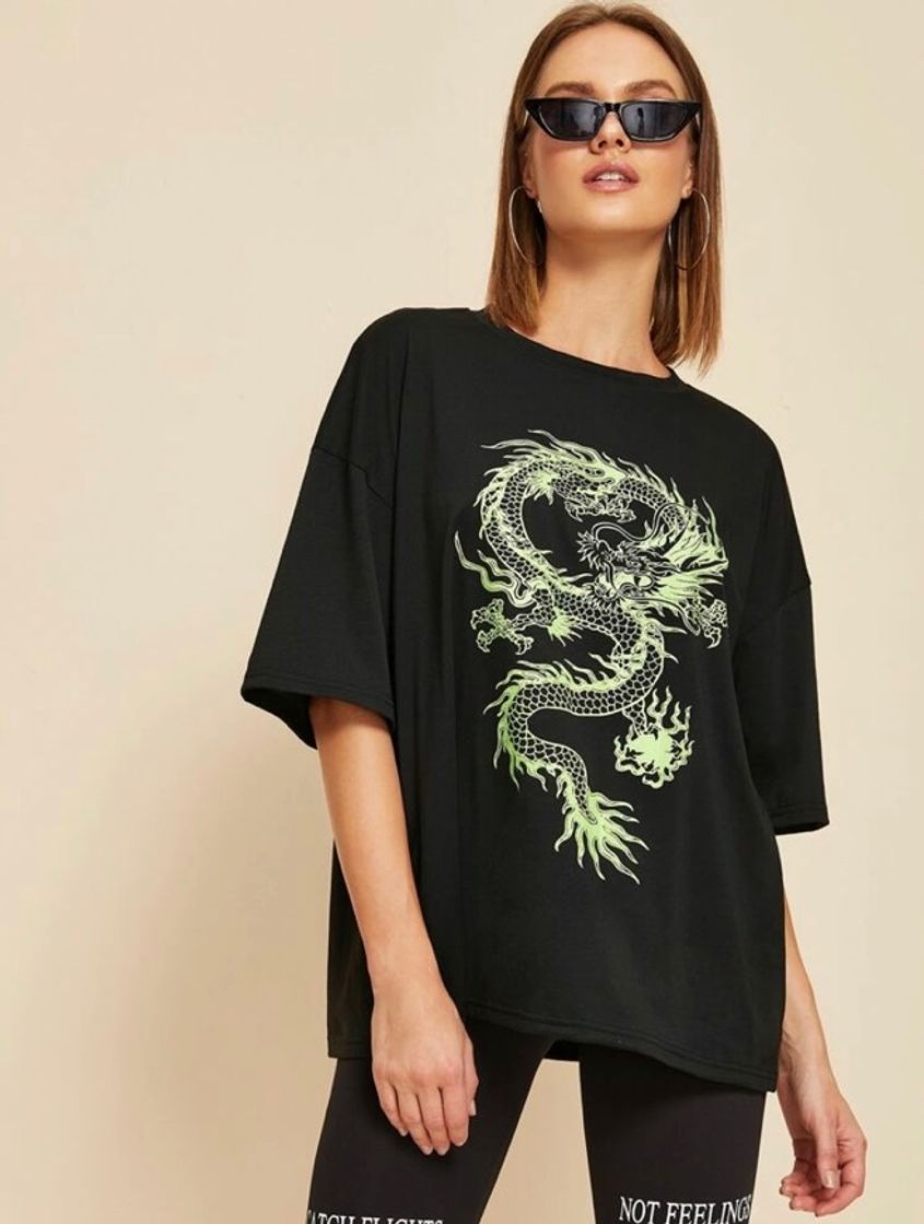 Social Preto Animal Casual Camisetas
