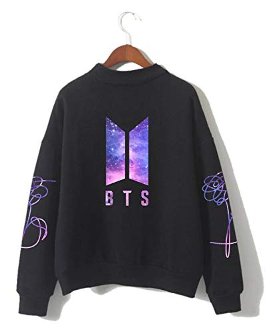 Product SIMYJOY Mujere Korea Pop Fans Estrellado Sudaderas Love Yourself Niñas Cool Casual Linda Jersey Loose Fitting Top Negro XS