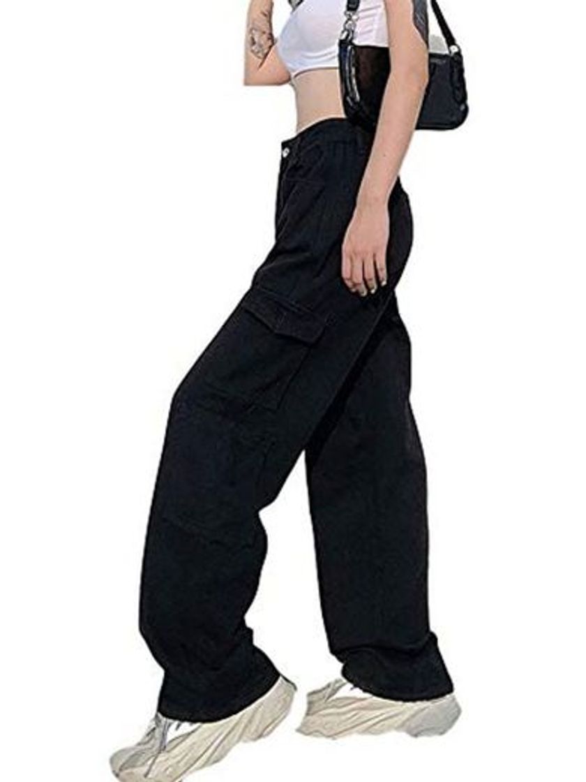 Social Huyghdfb Women High Waist Pants Wide Leg Straight Jeans Heart Printed Baggy