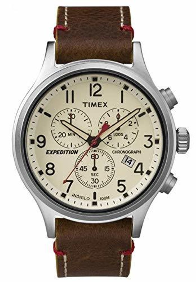 Places Timex Reloj Cronógrafo para Hombre de Cuarzo con Correa en Cuero TW4B04300