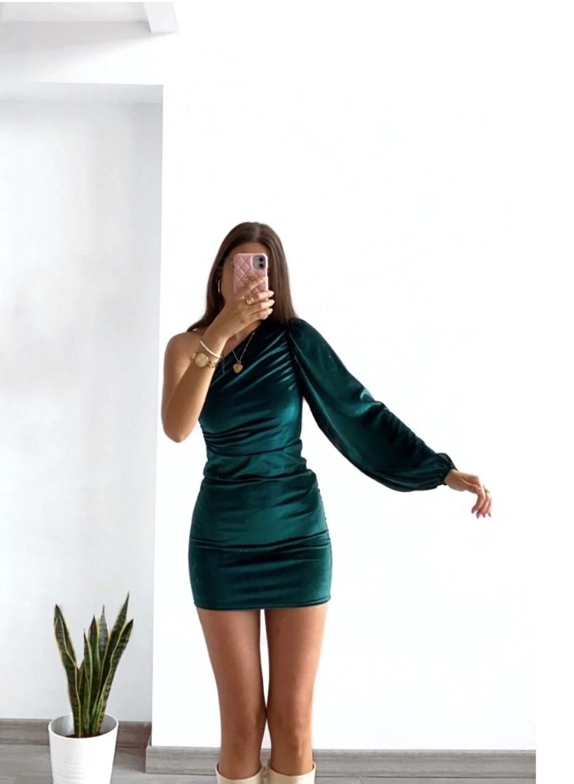 Fashion Emerald Velvet Dress