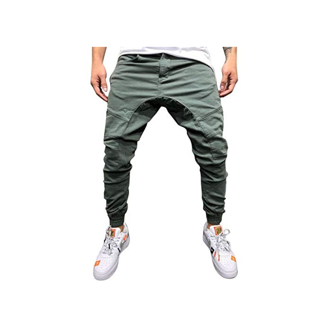 Fashion STRIR Pantalones de Hombre Casuales Deporte Joggers Pants Algodón Slim Fit Jeans