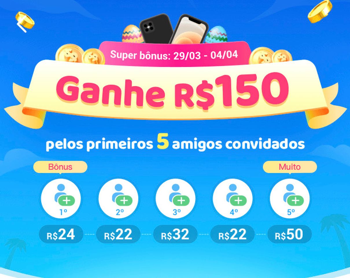 App iPhone grátis e mais 150 reais 