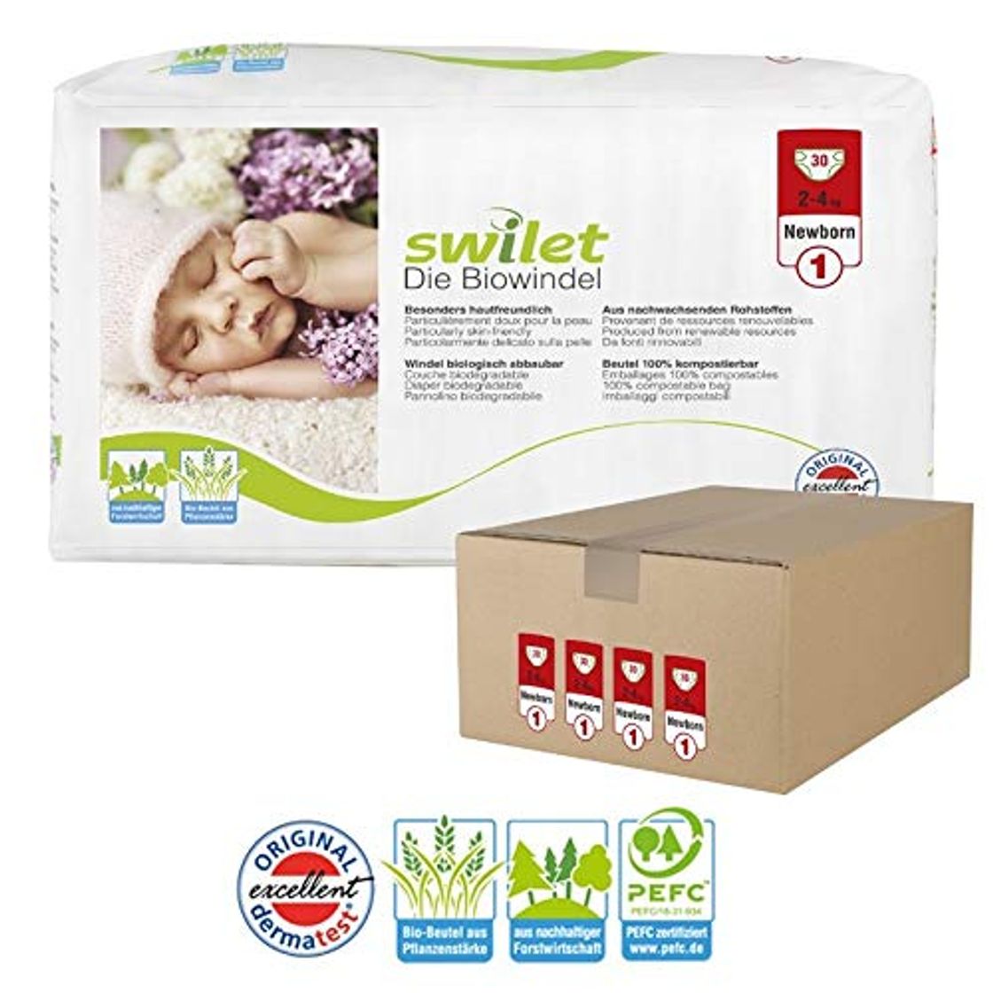 Social Pañales ecológicos swilet talla 1 new born 4x30