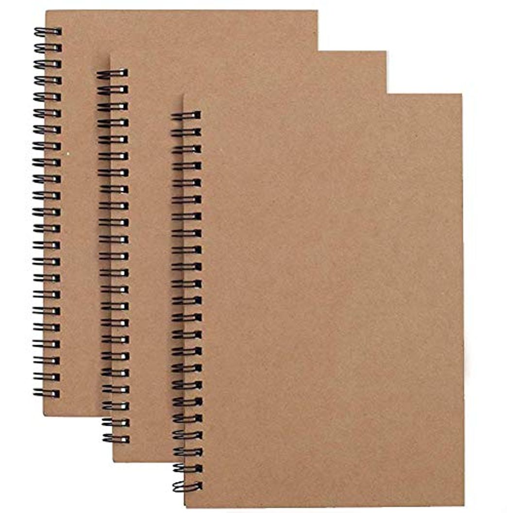 Productos Cuaderno en Espiral Forro A5, 3 Unidades Bloc de Notas Tapa Blanda