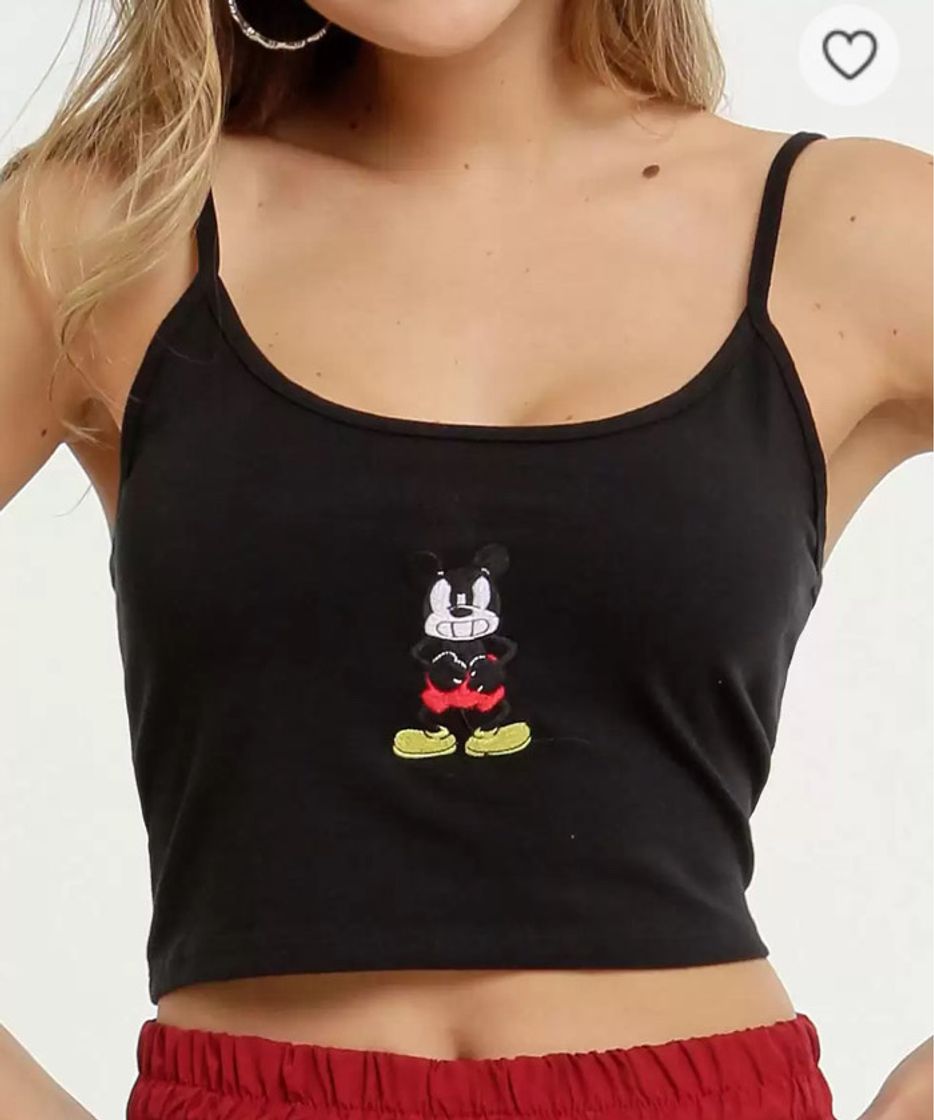 Moda Top cropped Micaely alça fina Disney 