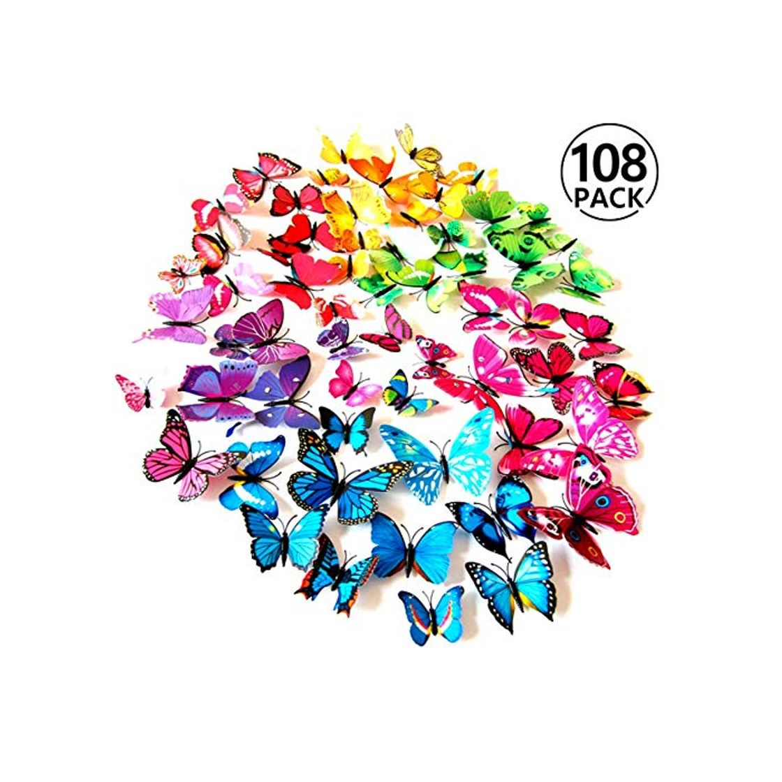 Producto Foonii® 108 Piezas 3D Mariposa Pegatinas de Pared Etiquetas Engomadas Mariposas Decoración