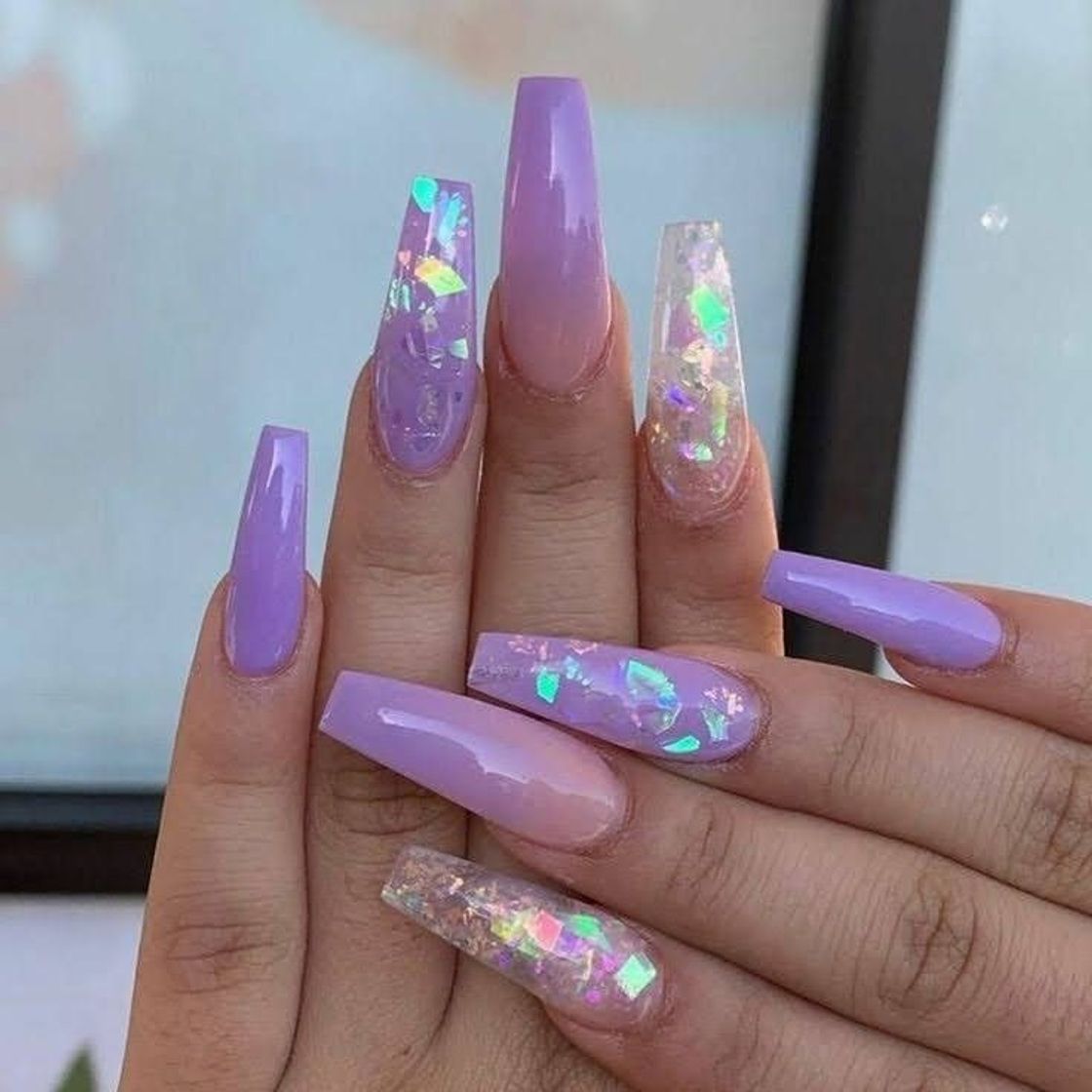 Moda Uñas acrílicas color lila 😍