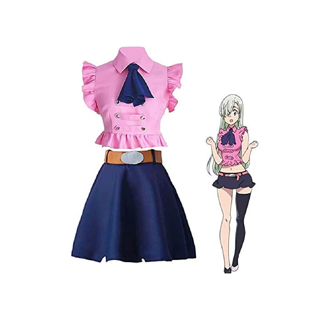 Product Updayday Disfraz de Cosplay de Elizabeth Liones Anime The Seven Deadly Sins Disfraz de Cosplay Fiesta de Carnaval de Halloween Disfraz de Cosplay Uniforme Diario Trajes de Vestir con Accesorios