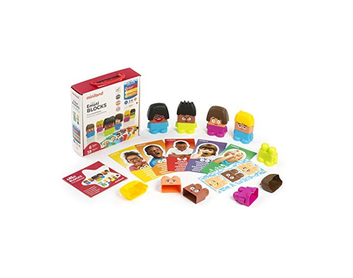 Product Miniland- Set de Personajes con Piezas Intercambiables para Trabajar Las emociones, Multicolor