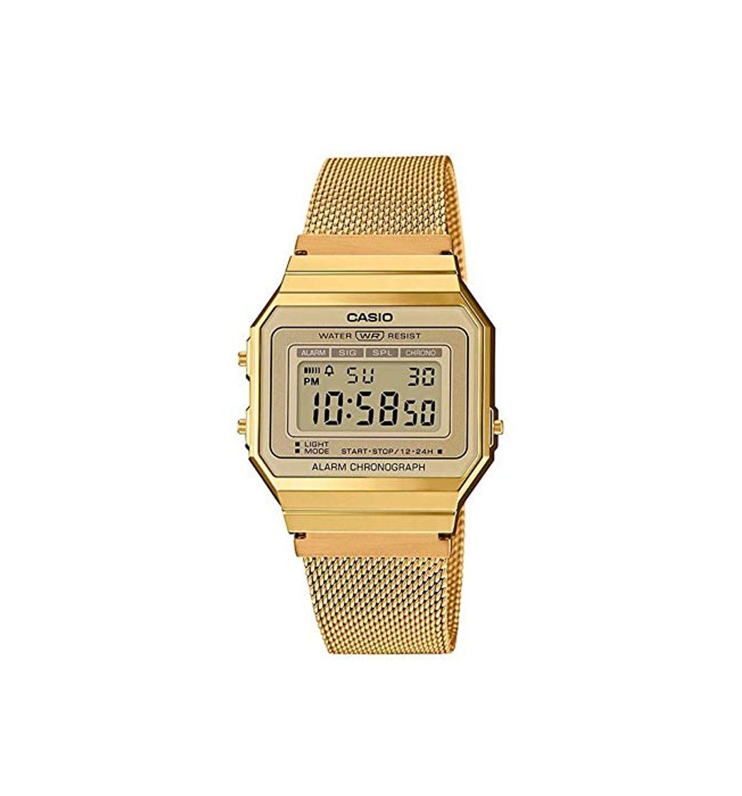 Fashion Casio Reloj Mujer de Digital con Correa en Acero Inoxidable A700WEMG-9AEF