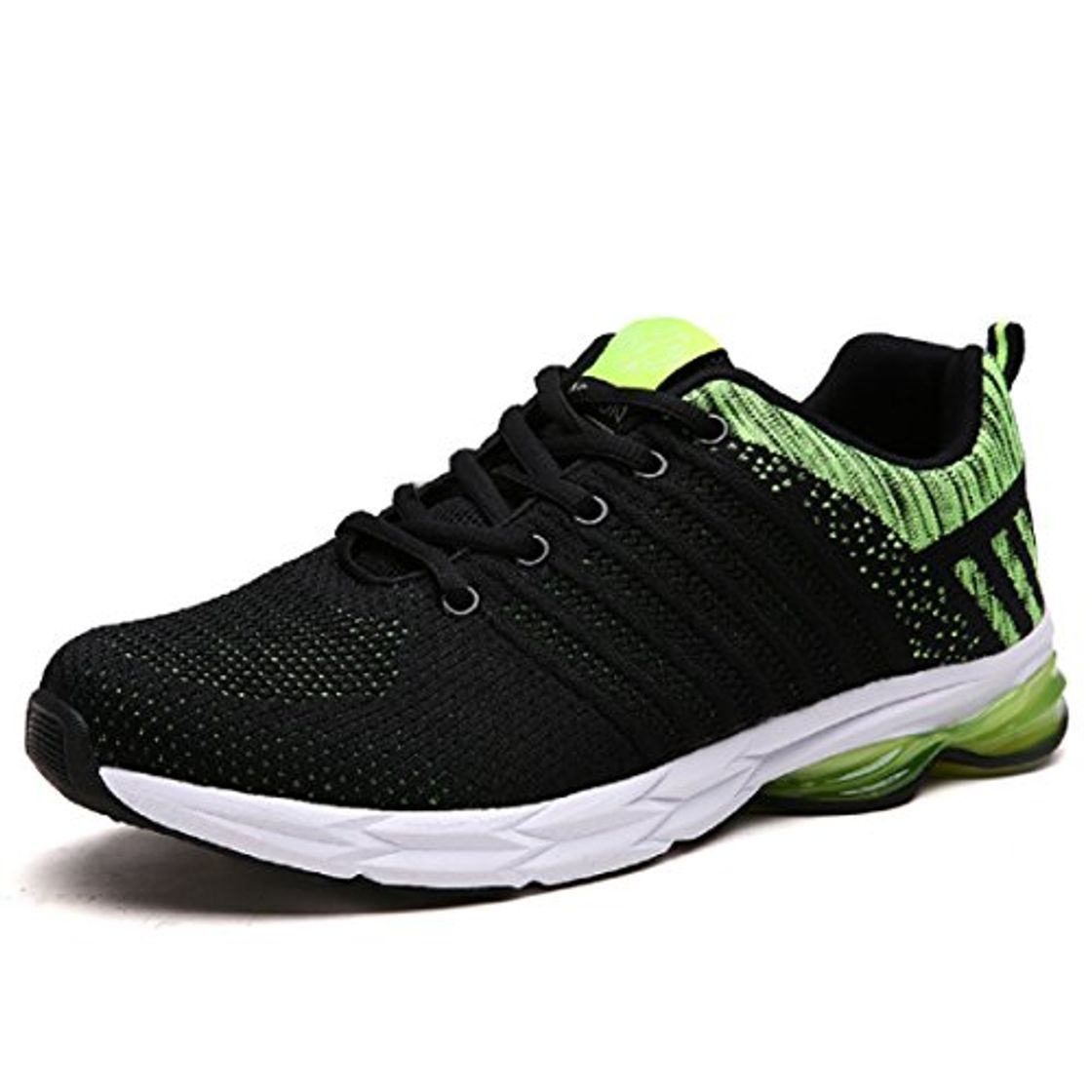 Moda Zapatillas Running para Hombre Aire Libre y Deporte Transpirables Casual Zapatos Gimnasio Correr Sneakers Verde 42