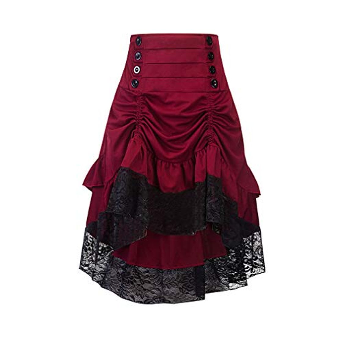 Social MEIHAOWEI Falda Irregular De Lolita con Volantes De Encaje De Mujer Falda Plisada De Punto Otoño E Invierno Falda De Mujer Vintage Steampunk Gothic