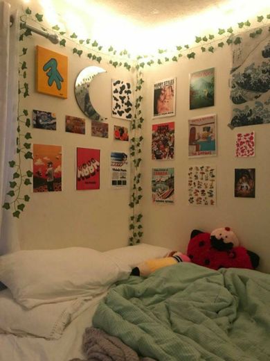 quarto com uma pegada meio indie kid.