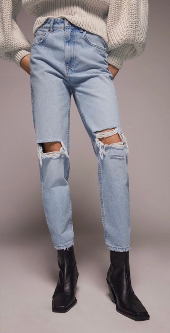 Moda Ripped Mom Jeans Zara