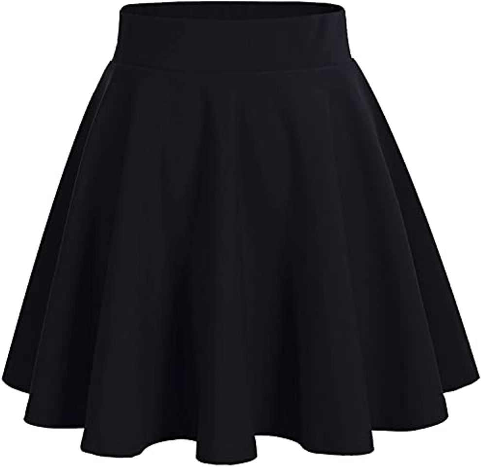 Fashion DRESSTELLS Falda Mujer Mini Corto Elástica Plisada Básica Multifuncional Black M