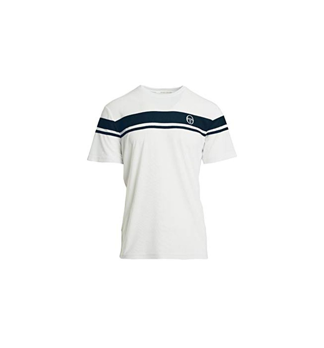 Moda Sergio Tacchini Camiseta para Hombre Young Line Pro, Hombre, 36851, Blanco