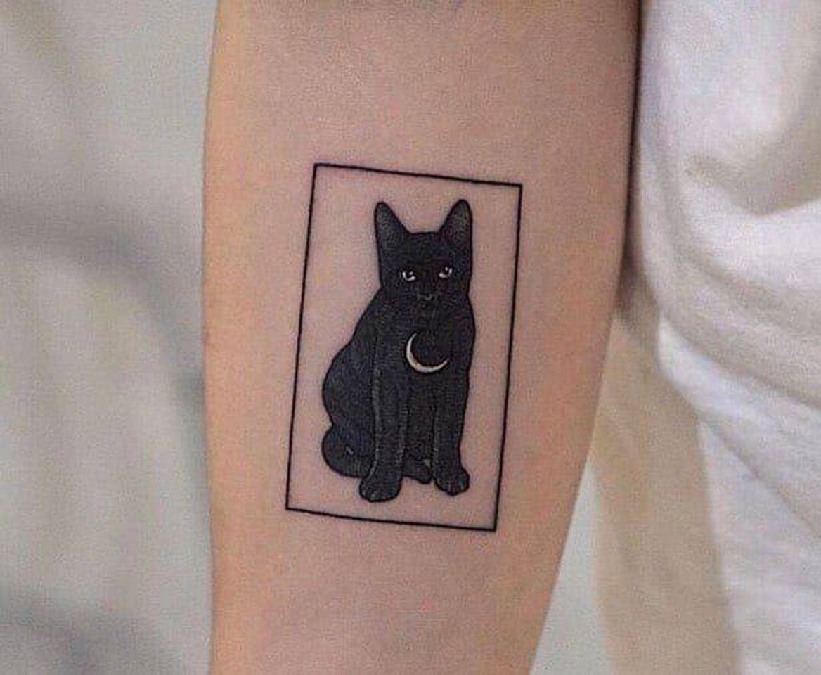 Fashion Tatuagem de gato preto