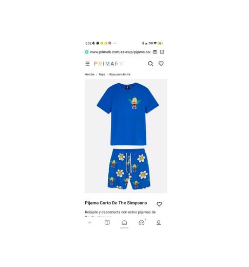 pijama corto de the simpsons azul
