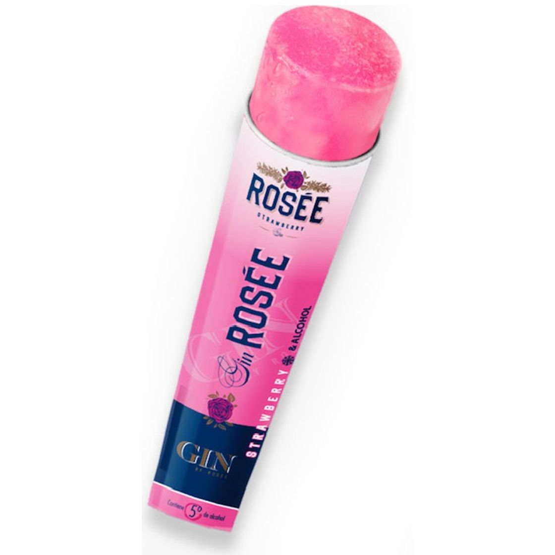 Moda Gin Rosee strawberry para congelar 8 unidades 90 ml 5% de alcohol