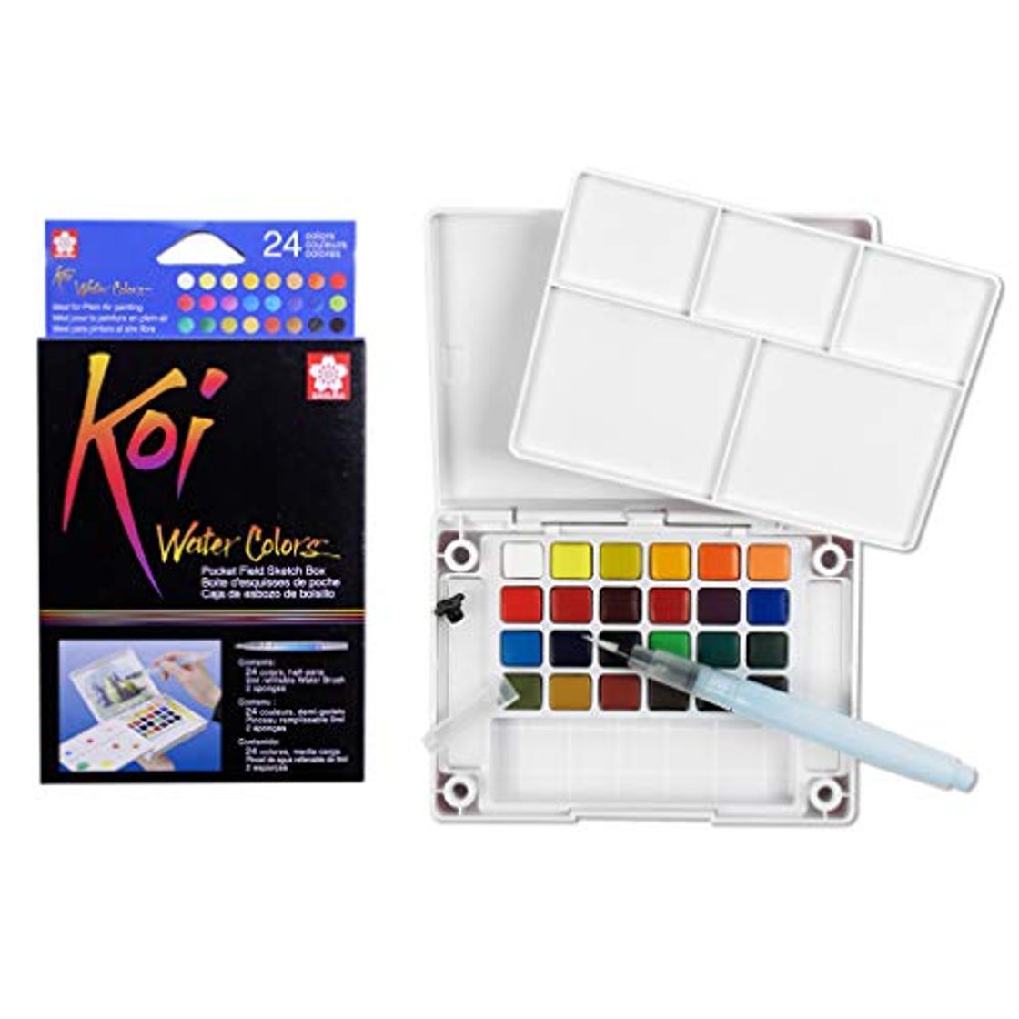 Places Sakura Finetek Koi acqua Colori tasca Campo Sketch Box-24 Colori