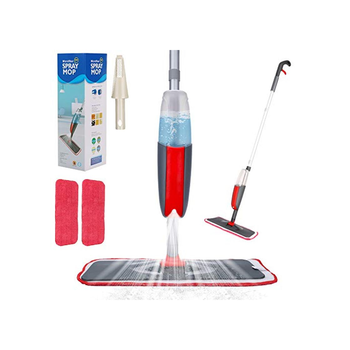 Producto Aiglam Spray Mop, Mopa con pulverizador Limpiador de Ventanas y Escoba Barredora