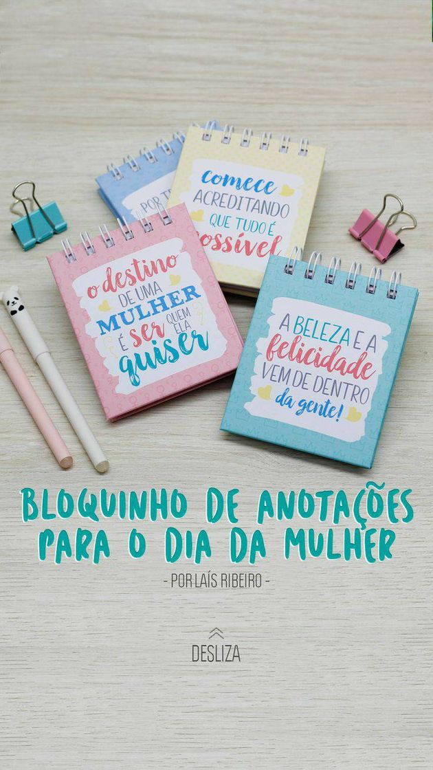 Moda Dia da Mulher - Blocos de anotações. 