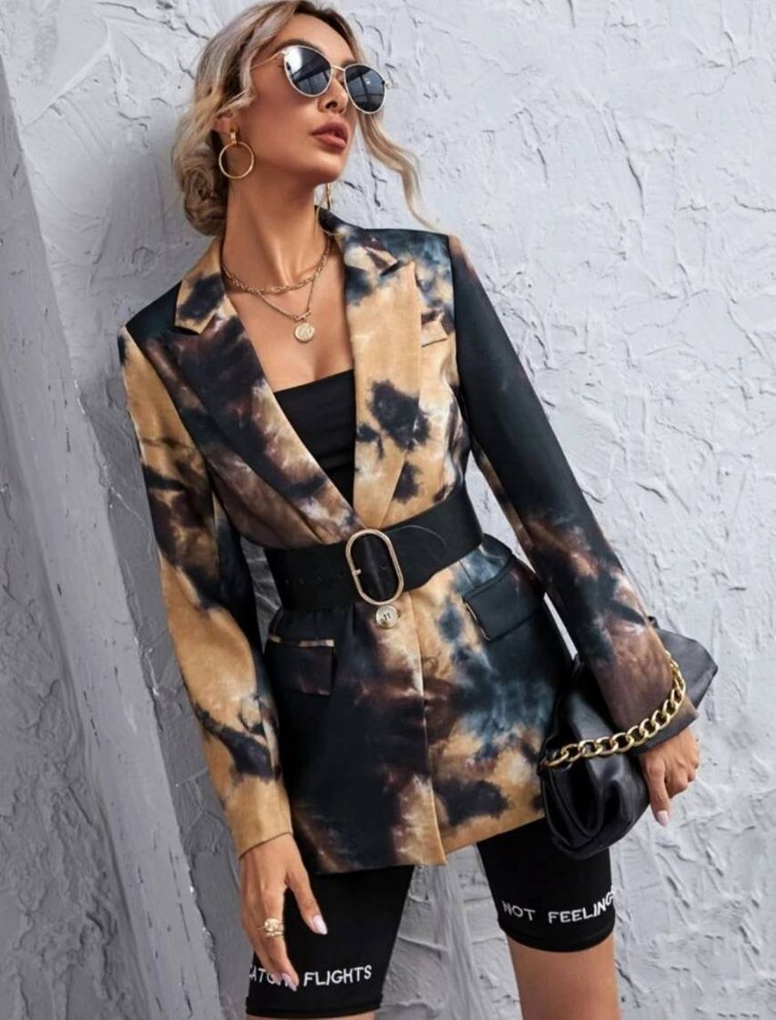 Moda Tie Dye Blazer Without Belted | SHEIN